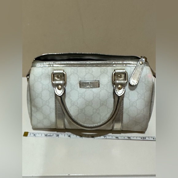 Gucci White and Silver Mini Boston Satchel - Picture 6 of 11